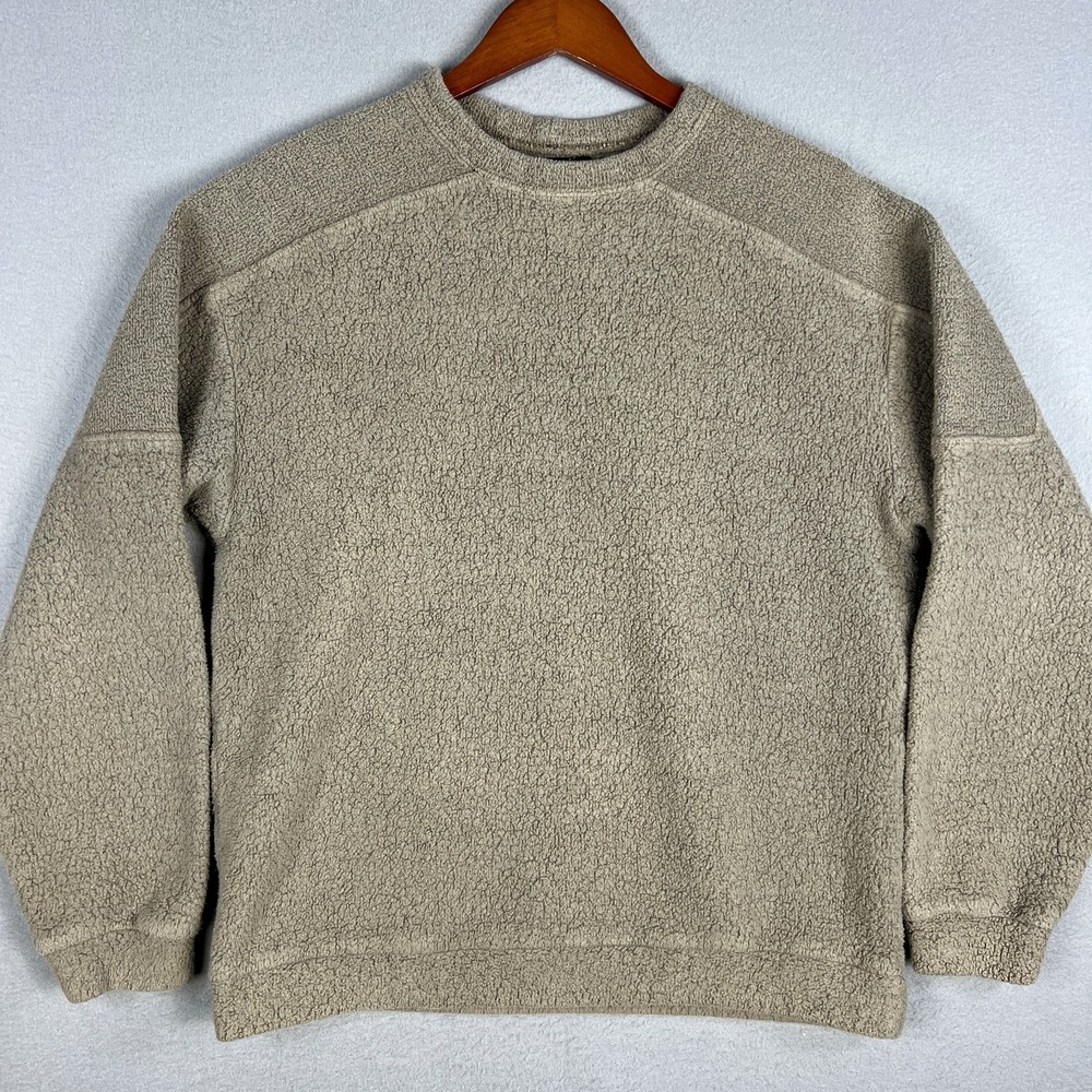 VTG Early Winters Fleece Sweatshirt Mens M Deep Pile Sherpa Crew Neck 90s USA